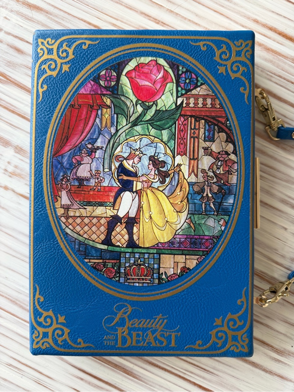 Loungefly Disney Beauty & The Beast Stained Glass Book Crossbody Bag/Clutch